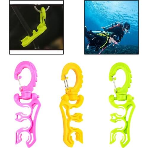 Scuba Diving Triple 3 Hose Regulator Gauge Holder Underwater BCD Hose Retainer Buckle Hook for Regulators Gauges