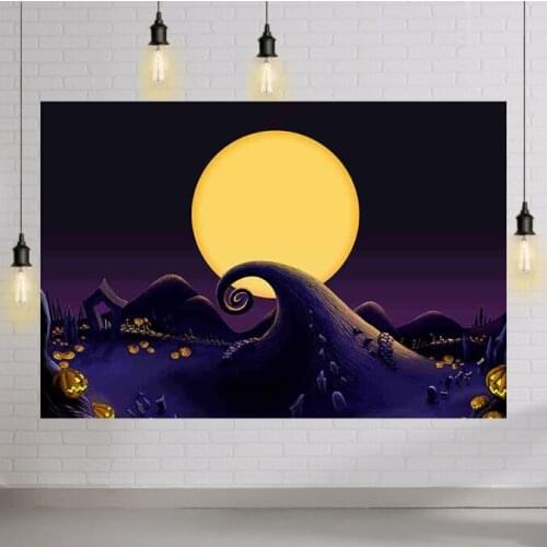 Before Christmas Themed Backdrop Supplies for Halloween Pumpkin Birthday Baby Shower Photo Studio Party Photography Background