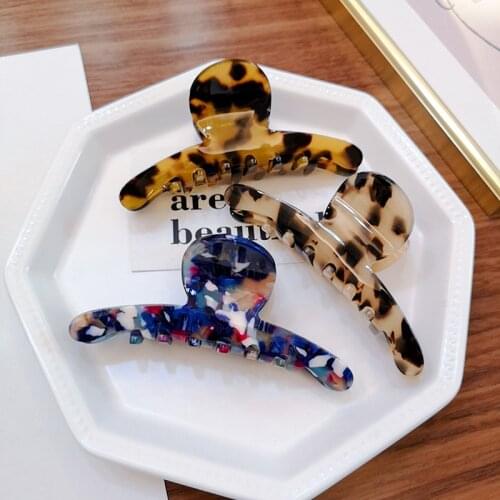 INS Korean 2020 New Hair Clip Accessories Leopart Print Accetate Large Hair Claw For Women Girls Fashion Crab Hair Tins Clamps