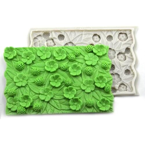 Little flowers with fruits pattern Silicone cake Mould flowers texture pattern Cake edg decoration Moulds