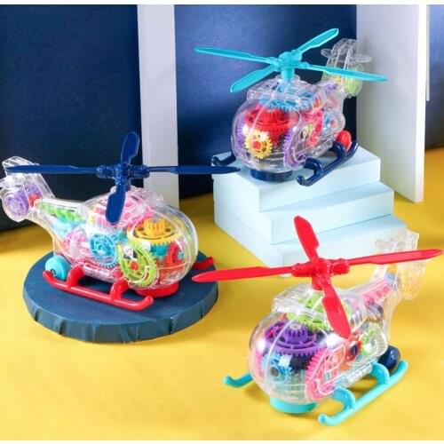 Helicopter Model Sounding Rotating Blade Lighting Rotation Helicopter Model Figurine Aircraft Suspension Toys for Children Gift