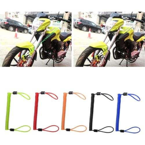 Motorcycle Alarm Disc Lock Security Spring Reminder Cable 150cm Bike Scooter Bicycles Theft Protection Motorcycle Accessories