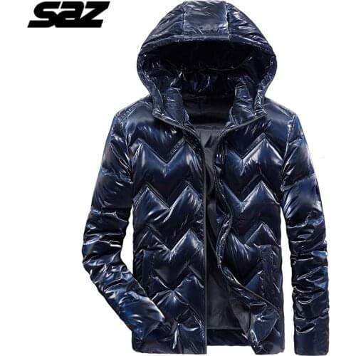 Saz 2020 Mens jackets Winter Men Hooded Down Jacket High Quality Down Mens Down Jacket Warm White Duck Down Jacket Men