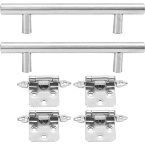 Araba aksesuar caja de cambios Simple Handle Pull Set American Hinge Kit Stainless Steel ＋ Iron European Style RV Trailer