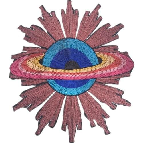 20pcs/Lot Embroidery Patches Letters Clothing Decoration Accessories Planet Sequins Diy Iron Heat Transfer Applique Iron Ons