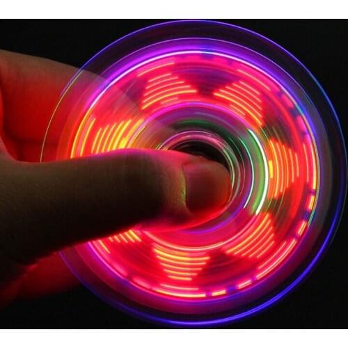 Novelty Multiple Changes LED Fidget Spinner Luminous Hand Top Spinners Glow In Dark EDC Stress Relief Toys