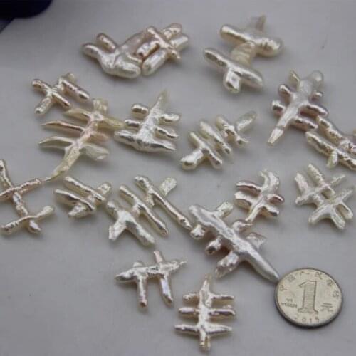 Wholesale White Color Irregular Shape Beads Pearls Real Natural Freshwater Loose Pearls No Hole, 10pcs/lot