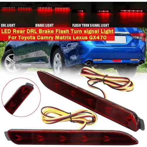 Pair Car LED Rear Bumper Reflector Brake Lights Red for Lexus IS-F GX470 RX300 for Toyota RAV4/Camry/Sienna/Venza/Reiz/Innova