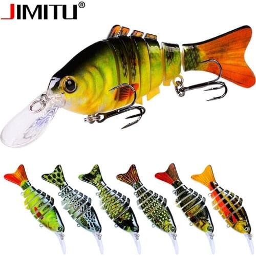 JIMITU Artificial fishing bait 112mm 14g wobbler for trolling Multi jointed swimbait pesca catfish black bass lure fish Tackle