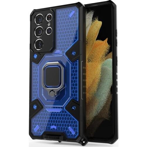 Luxury Anti-fall Armor With Invisible Ring Vehicle Magnetic Bracket Phone Case For Samsung Galaxy Note S21 20 10 Ultra Plus Case