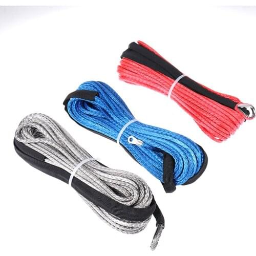 Blue 1/4''x50' Synthetic Winch Cable Rope,Tow Rope Car,ATV UHMWPE Winch Rope