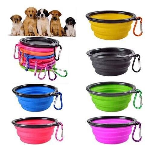 Dog Travel Silicone Bowl Portable Foldable Collapsible Pet Cat Dog Food Water Feeding Travel Outdoor Bowl Pet Accessories