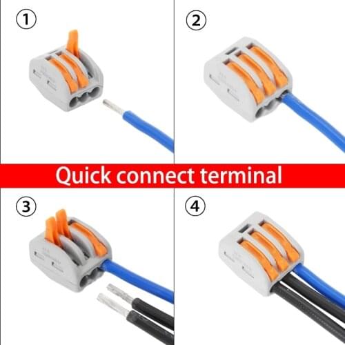 Mini Fast Wire Cable Connectors Universal 222 TYPE Compact Conductor Splicing Wiring Connector Push-in Terminal Block 2-8 Pin