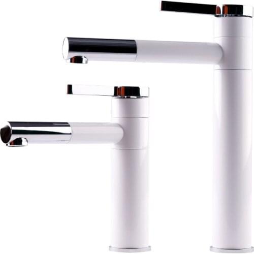 Modern Bathroom Basin Faucet Single Handle Sink Tap Swivel Spout Cold Hot Water Mixer Tap Deck Mounted Kitchen Wash Basin Faucet