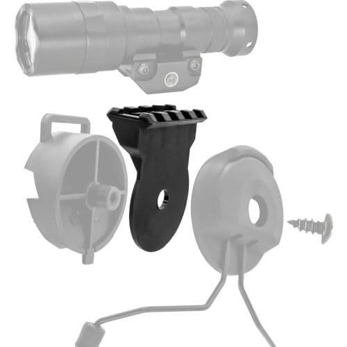 TAC-SKY for tactical flashlight helmet bracket mounting kit platform tactical headset PELTOR bracket ARC track adapter GRAY
