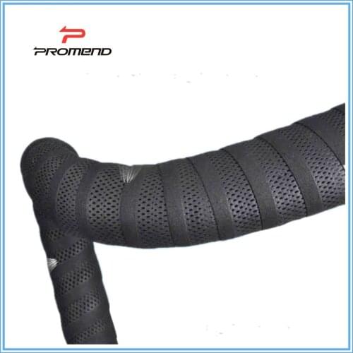Carbon Fiber Road Bike Handlebar Tape Cycling MTB Bicycle Mesh Design Non-Slip Waterproof Bartape Soft EVA Sponge Leather Belt