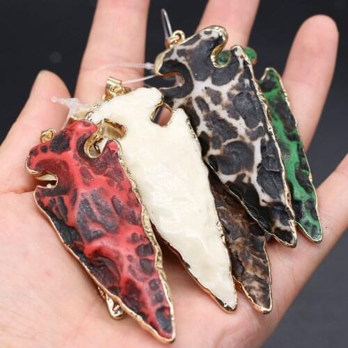 Vintage Ethnic Cow Bone Pendant Charms Arrow Shape Pendants for Jewelry Making DIY Necklace Size 29x65mm