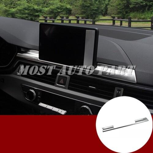 Stainless Steel Interior Center Console GPS Navigation Frame Cover Trim For Audi A4 S4 2016-2020 A5 S5 2017-2020 1pcs