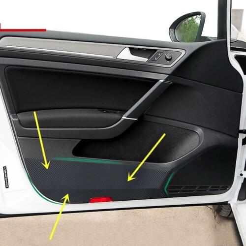 Carbon Fibre High Strength anti Scratch Film Transparent Protective Door Panel Anti-Kick Sticker For Volkswagen Golf 7 AB363