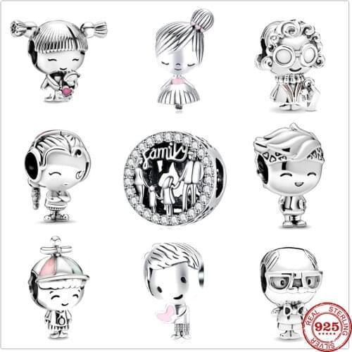 New Forever family Love Teenager boy girl father mom fit original Pandora charms silver 925 Bracelet for women fashion jewelry