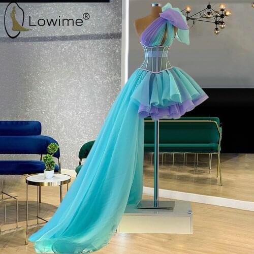 Contrast Color Evening Dresses Gowns 2021 Sexy See Boning Vestidos De Cocktail Formal Women Robes Custom Made