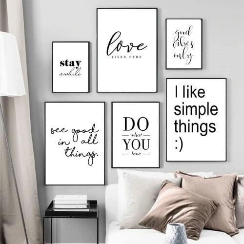 Live Love Laugh Inspiring Quotes Wall Art Canvas Paintings Prints Black White Letter Posters For Living Room Modern Home Decor