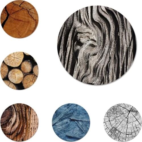Pattern wood textures Icons Pins Badge Decoration Brooches Metal Badges For Clothes Backpack Decoration