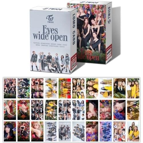 30Pcs/Box Kpop TWICE New Ablum Eyes Wide Open Photocard Lomo Card Self Made Cards For Fans Collection Stationery
