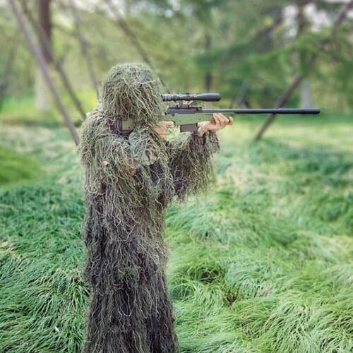3D Ghillie Suit Jungle Camouflage Geely Clothing CS Withered Grass Training Clothing Polyester Full Cover Hunting Well-suited