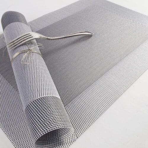 4 Pcs Placemat fashion pvc dining table mat disc pads bowl pad coasters waterproof table cloth pad slip-resistant pad