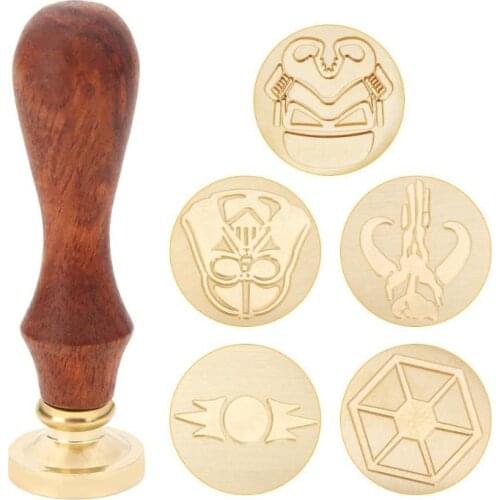 Abstract Wood Handle Antique Metal Sealing Wax Stamps for Wedding Invitations Sealing Decorative Stamping Craft