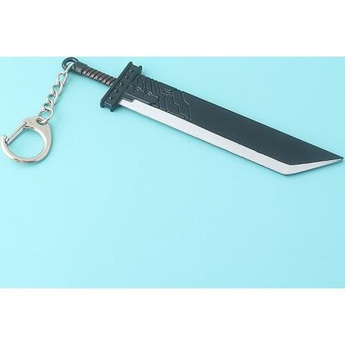 Classic Game Final Fantasy 7 Cloud Strife Weapon Buster Sword Alloy Keychain Keyring Keyfob Key Chain Jewelry Accessories Gift