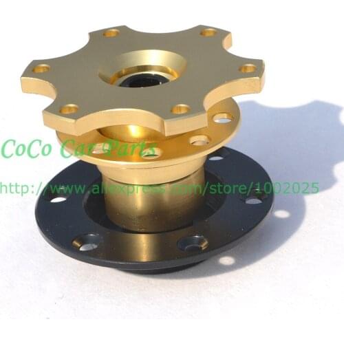 Formula Steering Wheel Quick Release Black with Gold Color Steering Wheel Adapter Snap Off Kit