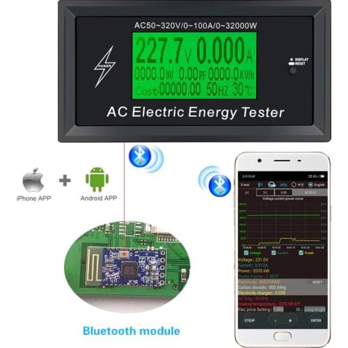 3KKW Digital Voltage phone app AC Meters indicator Power Energy Voltmeter Ammeter current Amps Volt wattmeter tester detector