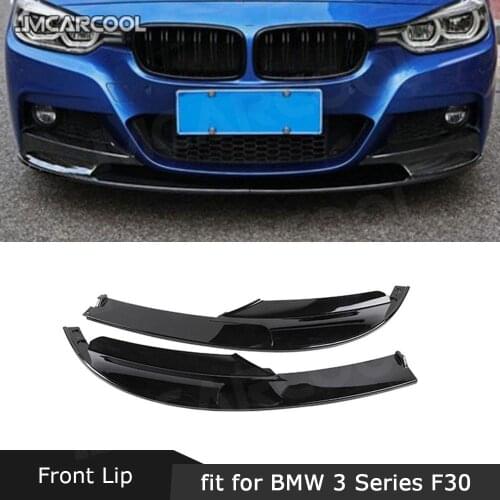 For BMW 3 Series F30 M Style 2012-2018 Sports Version Front Lip Aprons Splitters Spoiler ABS/Carbon Look Black Car Decoration