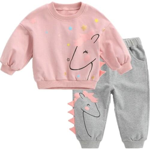 Baby Girl Clothes Set Newborn Cute Cartoon Top + Pants Kids Clothes Girls Fashion Sportswear For Children Sets For 0-4 Years