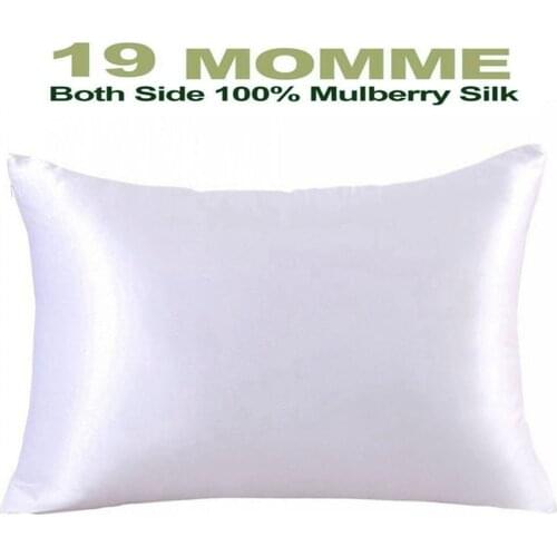100% Mulberry Silk Two Sides Silk Pillowcase Charmeuse silk Pillow Cover Invisiable Zipper Closure