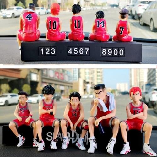 5pcs/set Slam Dunk Action Figure Toy Hanamichi Sakuragi Rukawa Kaede Akagi Takenori Miyagi Ryota Anime Model Toys Car Decoration