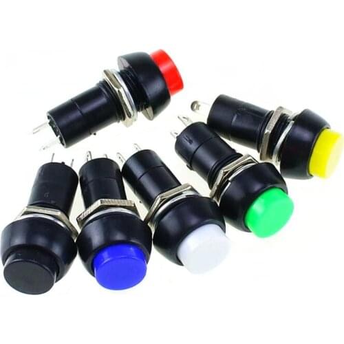 PBS-11A PBS-11B 12mm self-locking Plastic Push Button Switch Latching Switchs 3A 250V AC 2PIN 6Color