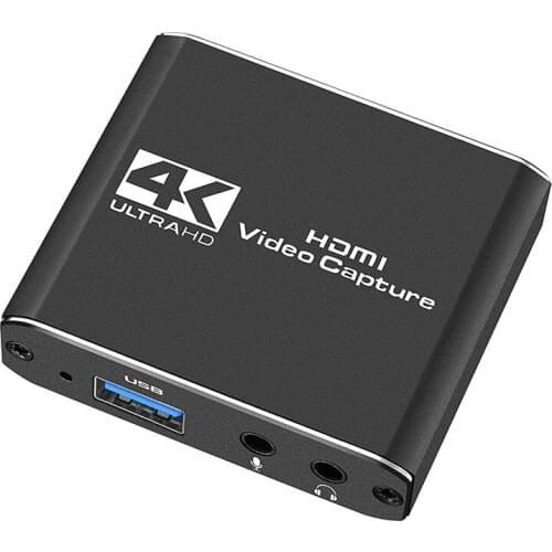 Audio Video Capture Card with Microphone 4K HDMI Loop-Out,1080P 60Fps Video Recorder for Switch/PS5/ One/PC/Video