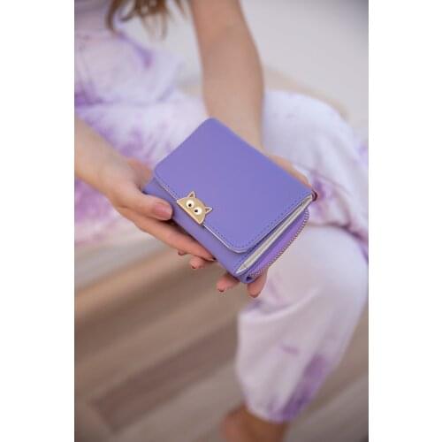 Cat Accessorized Wallet 1026 Lilac