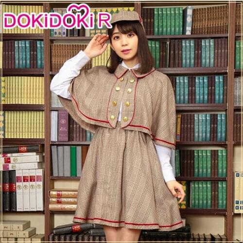 Dokidoki-R Halloween Detective Cosplay Costume Grid Detective suit Halloween Detective Costume Cosplay