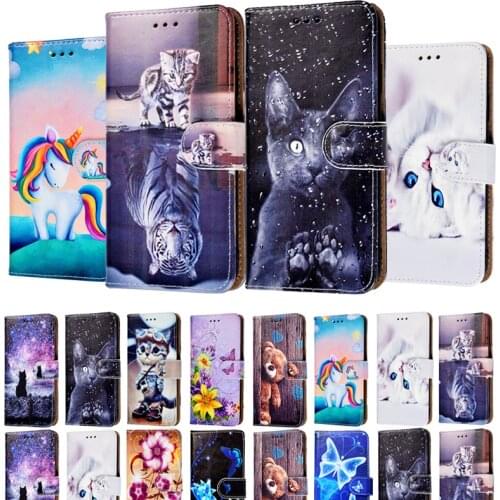Leather Wallet Print Cover Holster For Huawei Enjoy 9s 7s 7 P Smart Fundas Coque Y6 Y9 2019 2018 Mate 20 Pro P20 P30 Lite Cover