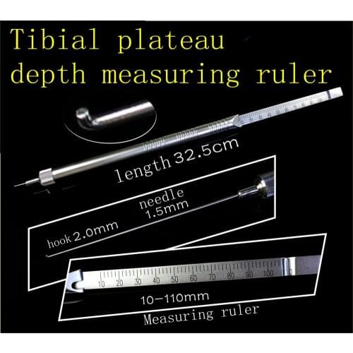Medical orthopedic instrument deepth gauge Knee joint Tibial plateau depth measuring ruler 3.5 bone screw measurement depth tool