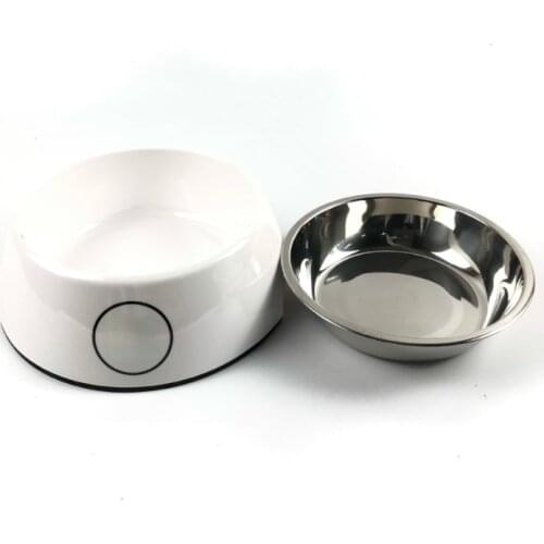 Fashion Brand Pet Dog Food Bowl for Small Dogs,French Bulldog Chihuahua Food Cat Bowl,Stainless Steel White Feeder Dog Supplies