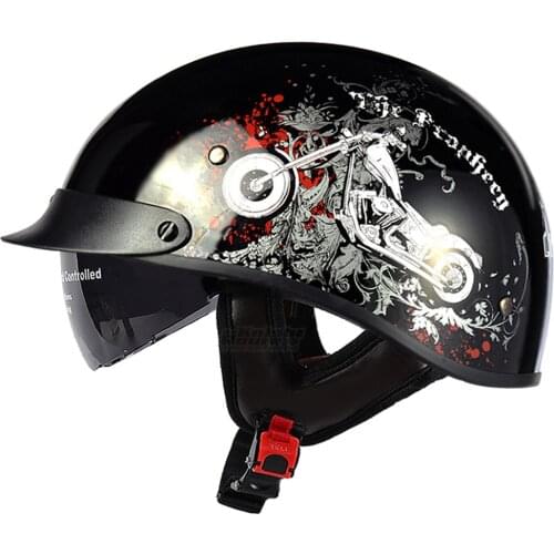 Motorcycle Helmet Half Face Vintage Retro German Scooter Men Helmet Head Safety Protection Gear Motorbike Crash Helmet Unisex