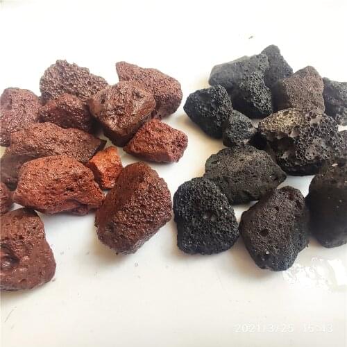 Natural Black Red Volcanic Rock Filter Stone Perfect Ecological Aquatic Environment Fish Tank Aquarium Decorative Stone