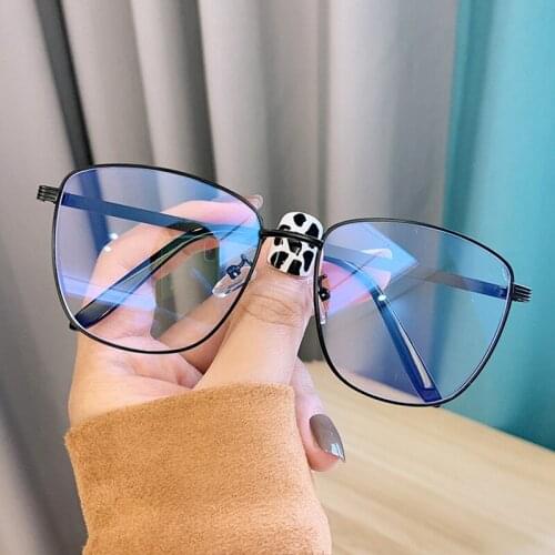 New Fashion Vintage Ultra Light Square Big Frame Solid Color Flat Glasses Black Thin Frame Personality Women Man Reading Glasses