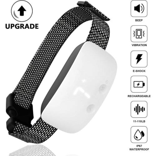 New Upgrade LED Electronic Dog Training Collar Anti Bark Collars Small Dogs Waterproof Dog Shock Training Collar Rechargeable