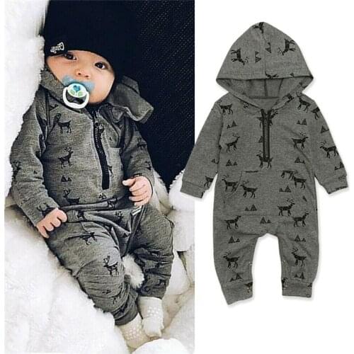 Newborn Boy Clothes Hooded Baby Zip up Animal Printed Romper Kid Jumpsuit Fashion Autumn Spring Outfits Baby One-Piece